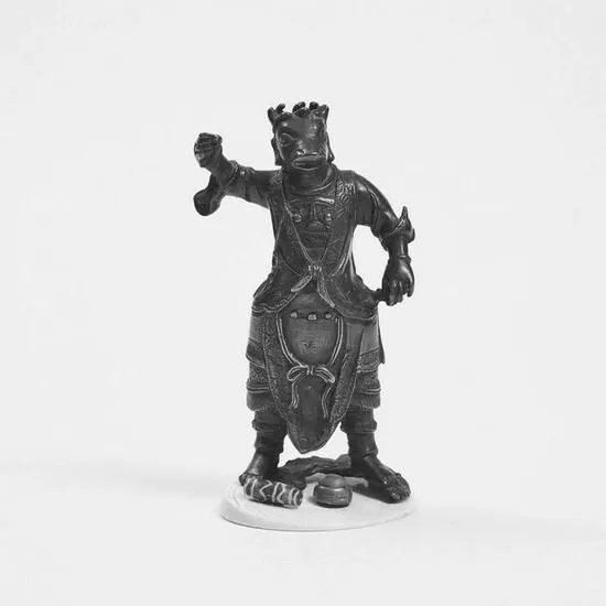 antique-chinese-bronze-deity-with-scroll-image-0