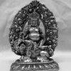 Antique Chinese Copper Lion With Deity image 0